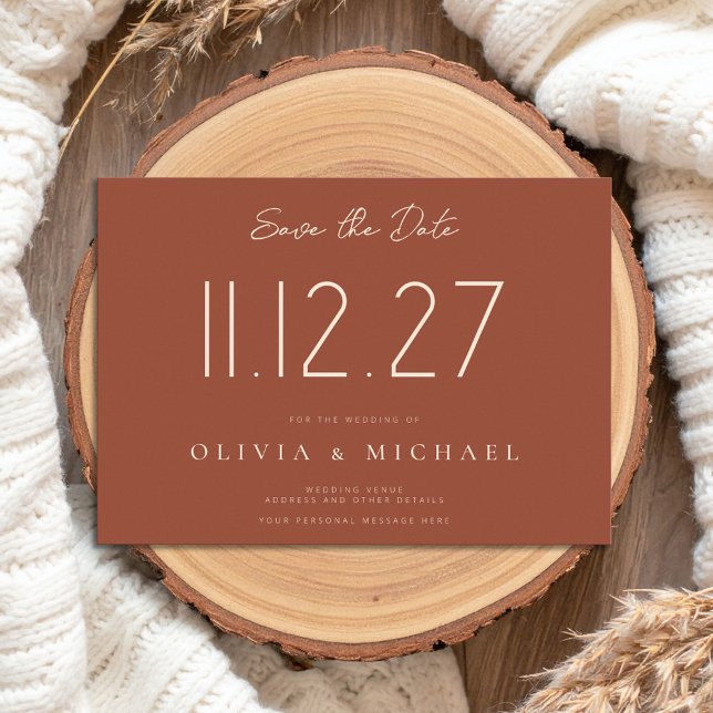 Save The Date Simple Moderne Chic Mariage Non Photo Enregistrer  (Créateur téléchargé)