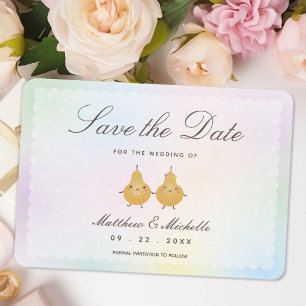 Save The Date Simple moderne Cute Parfait Pear Mariage Whimsical