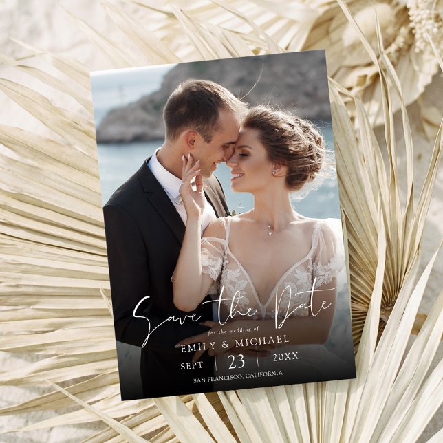 Save The Date Simple Moderne Élégante Photo Mariage (Créateur téléchargé)
