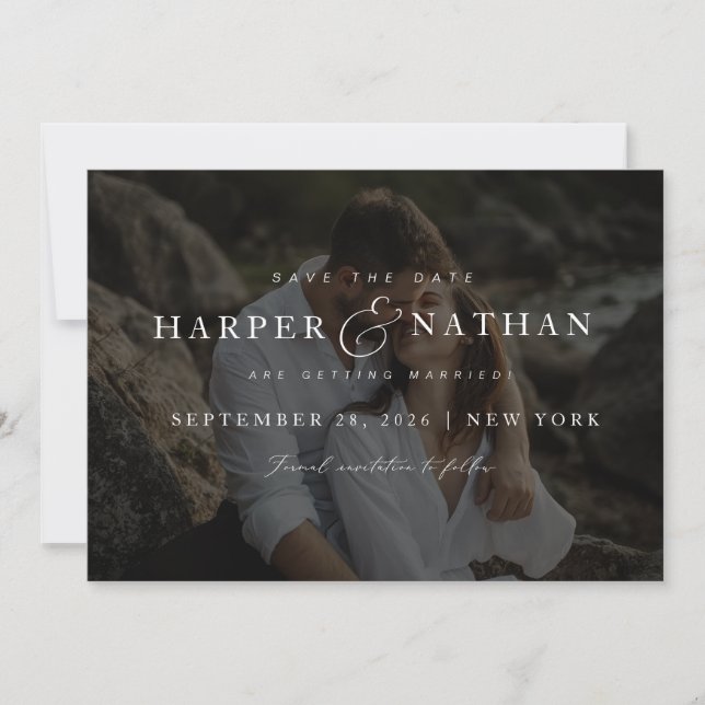 Save The Date Simple Moderne Mariage Code QR Photo (Devant)