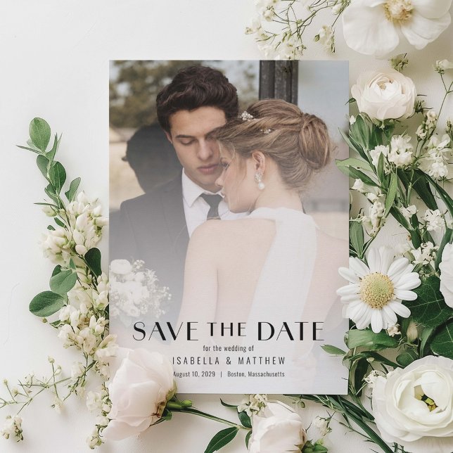 Save The Date Simple Moderne Mariage Photo Complet (Créateur téléchargé)