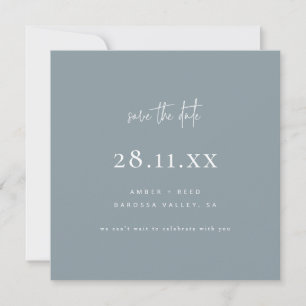 Save The Date Simple moderne minimaliste Carré bleu gris