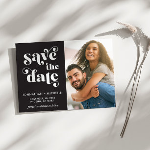 Save The Date Simple Moderne Minimaliste Mariage Noir & Blanc