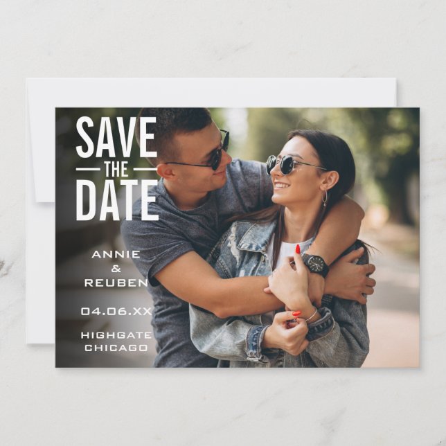 Save The Date Simple Moderne Photo de Mariage  (Devant)