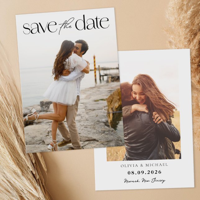 Save The Date Simple Moderne Photo De Mariage (Créateur téléchargé)