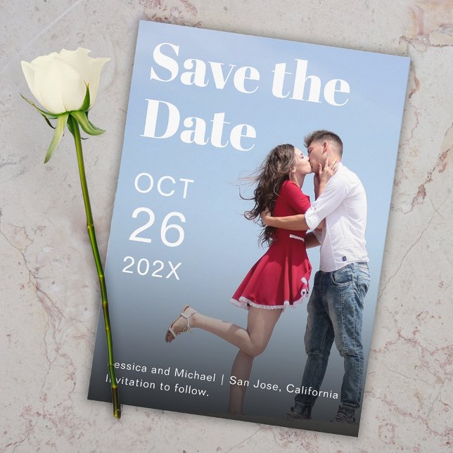 Save The Date Simple Moderne Photo et Typographie (Créateur téléchargé)