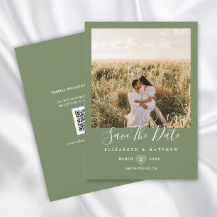 Save The Date Simple moderne Sage Green Couple Mariage photo