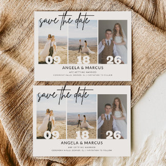 Save The Date Simple Moderne Texte et Photo Horizontal | Mariage