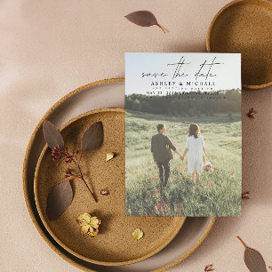 Save The Date Simple moderne Vellum 2 Mariage de typographie pho