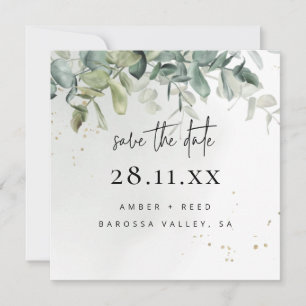 Save The Date Simple moderne Vert & Or Carré de verdure
