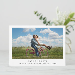 Save The Date Simple noir blanc minimaliste photo Mariage modern