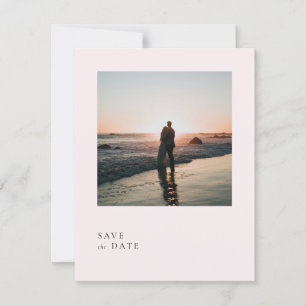 Save The Date Simple Pale Blush Romantic Soft Rose Rose