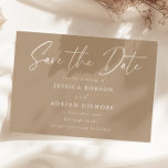 Save The Date Simple Pale Taupe Minimal Mariage moderne<br><div class="desc">Simple Pale Taupe Minimal Faire-part de mariage moderne Voir collection correspondante dans Niche et Nest Store</div>