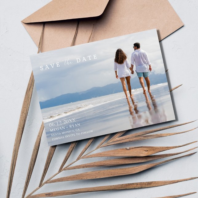 Save The Date Simple Photo Beach Mariage côtier (Créateur téléchargé)