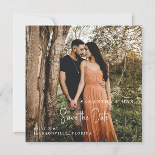 Save The Date Simple Photo de Couple Moderne Carré Enregistrer l