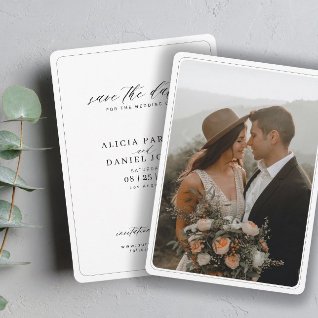 Save The Date Simple photo de mariage élégant (Créateur téléchargé)