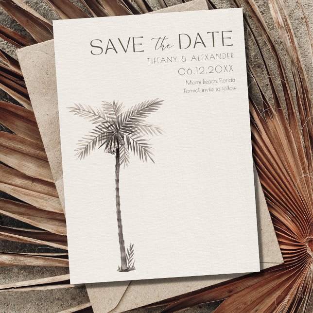 Save The Date Simple photo de mariage tropical de plage (Créateur téléchargé)