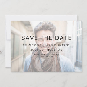 Save The Date Simple Photo Light Overlay 2025 Graduation