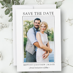 Save The Date Simple Photo Minimaliste Moderne Enregistrer La Ca
