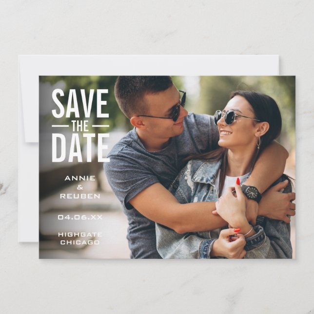 Save The Date Simple Photo Moderne (Devant)