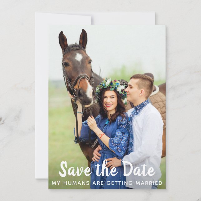 Save The Date Simple Photo Personnalisée Mariage de chevaux pour (Devant)
