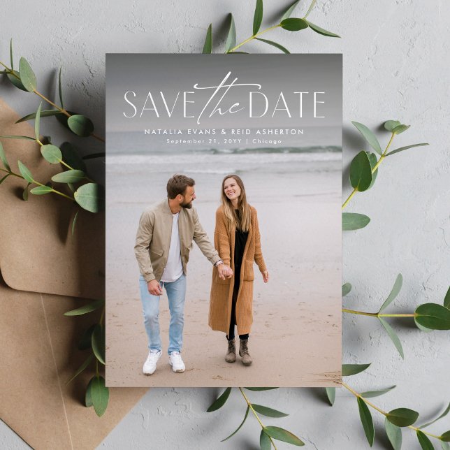 Save The Date Simple photo verticale moderne et élégante (Créateur téléchargé)