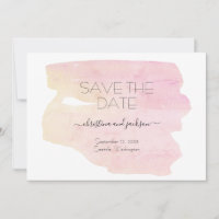 Simple rose et jaune Aquarelle Swash Date de sauve