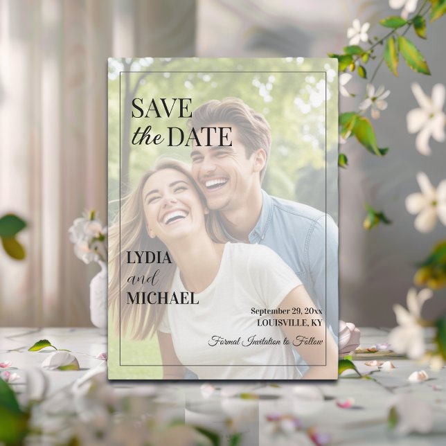 Save The Date Simple Text Overlay Photo (Créateur téléchargé)