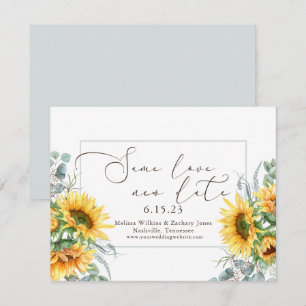 Save The Date Simple Tournesol Même Amour Nouvelle Date