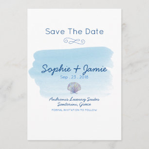 Save The Date Simple Watercolor Beach Wedding Enregistrer La Dat