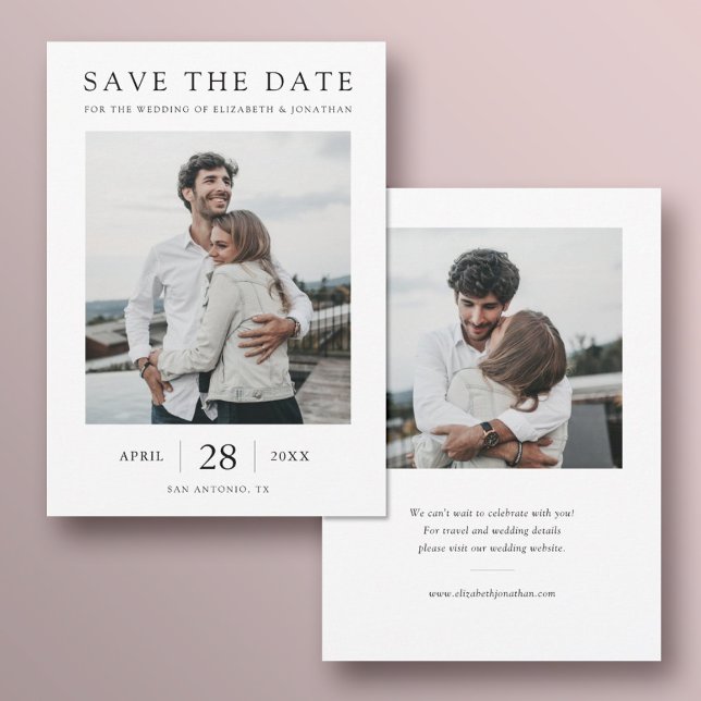 Save The Date Simplement Chic Moderne Mariage Multi Photo  (Créateur téléchargé)