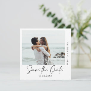 Save The Date Simplement Élégant Mariage Photo Coeurs Simple Mod