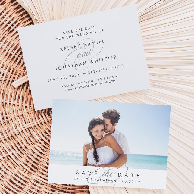 Save The Date Simplement élégant | Photo horizontale Enregistrer (Créateur téléchargé)