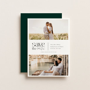 Save The Date Simplicité Moderne 2 Photo de Mariage