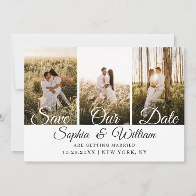 Save The Date Simply Elegant 3 Mariage photo (Devant)