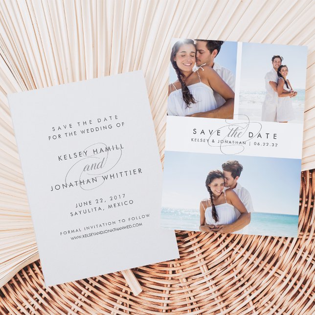 Save The Date Simply Elegant Multi Photo Enregistrer la date (Créateur téléchargé)