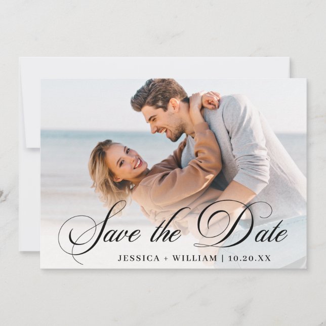 Save The Date Simply Elegant Photo Mariage 3 PHOTO (Devant)