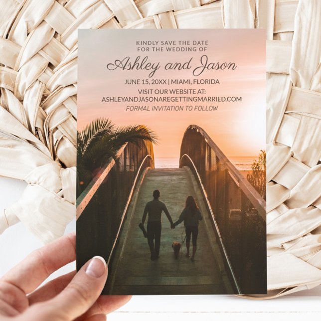 Save The Date Site Web de Photo de Mariage Vertical  (Wedding photo Save the Date photo card)