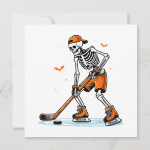 Save The Date Skeleton Hockey sur glace Halloween garçons Drôle 