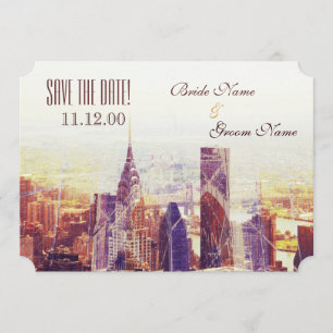 Save The Date Skyline vintage New York