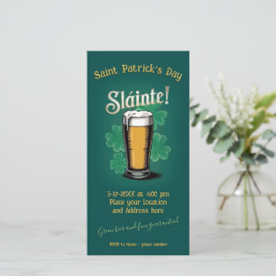 Save The Date Slàinte ! Saint Patrick's Day Pint of Beer on Gree