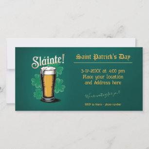 Save The Date Slàinte ! Saint Patrick's Day Pint of Beer on Gree