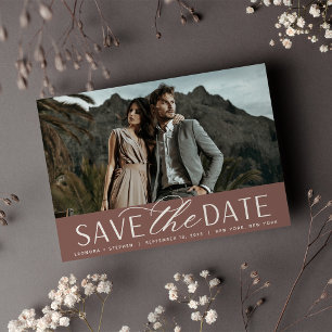 Save The Date Smooth Script   Single Horizontal Photo Wedding