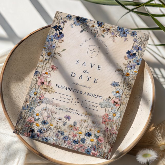 Save The Date Soft Bohemian Floral Meadow Wedding (Créateur téléchargé)