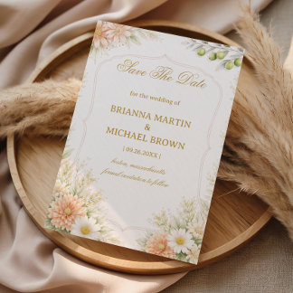 Save The Date Soft Floral Elegant Announcement