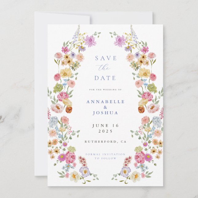 Save The Date Soft Garden Florals Mariage Enregistrer la date (Devant)