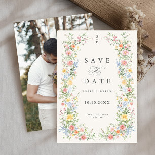 Save The Date Soft Pastel Ornate Spring Garden Floral Mariage
