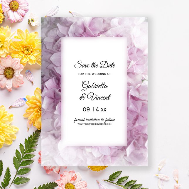 Save The Date Soft rose Hydrangea Mariage Enregistrer la date (Créateur téléchargé)