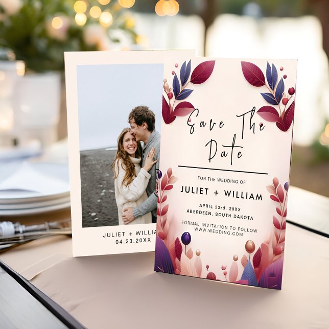 Save The Date Soft Turquoise Fall Bold Jewel Tone Mariage (Créateur téléchargé)