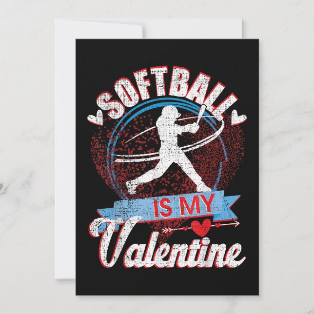 Save The Date Softball Est Ma Valentine Drôle Valentin Drôle (Devant)